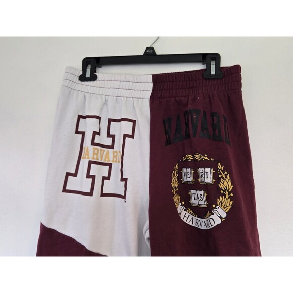Harvard University Women Large Sweatpants Script Joggers Cuff Cotton Ivy League - Picture 2 of 8